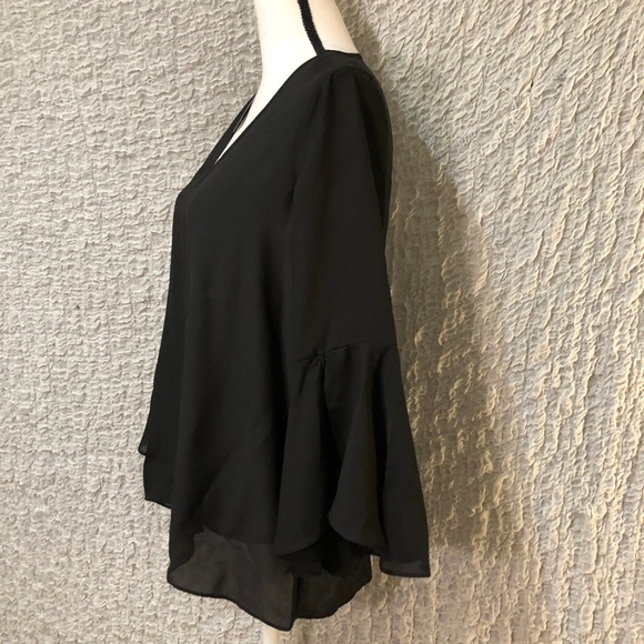 NWT Sheer Black Top - Picture 3 of 4